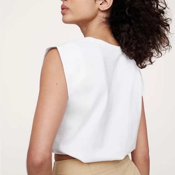 Banana Republic Bubble Top White Sleeveless XXL Top - Picture 7 of 8